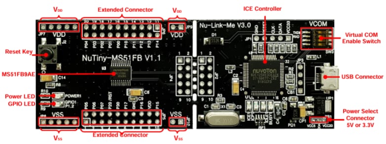 Nuvoton NuTiny-MS51FB Development Board